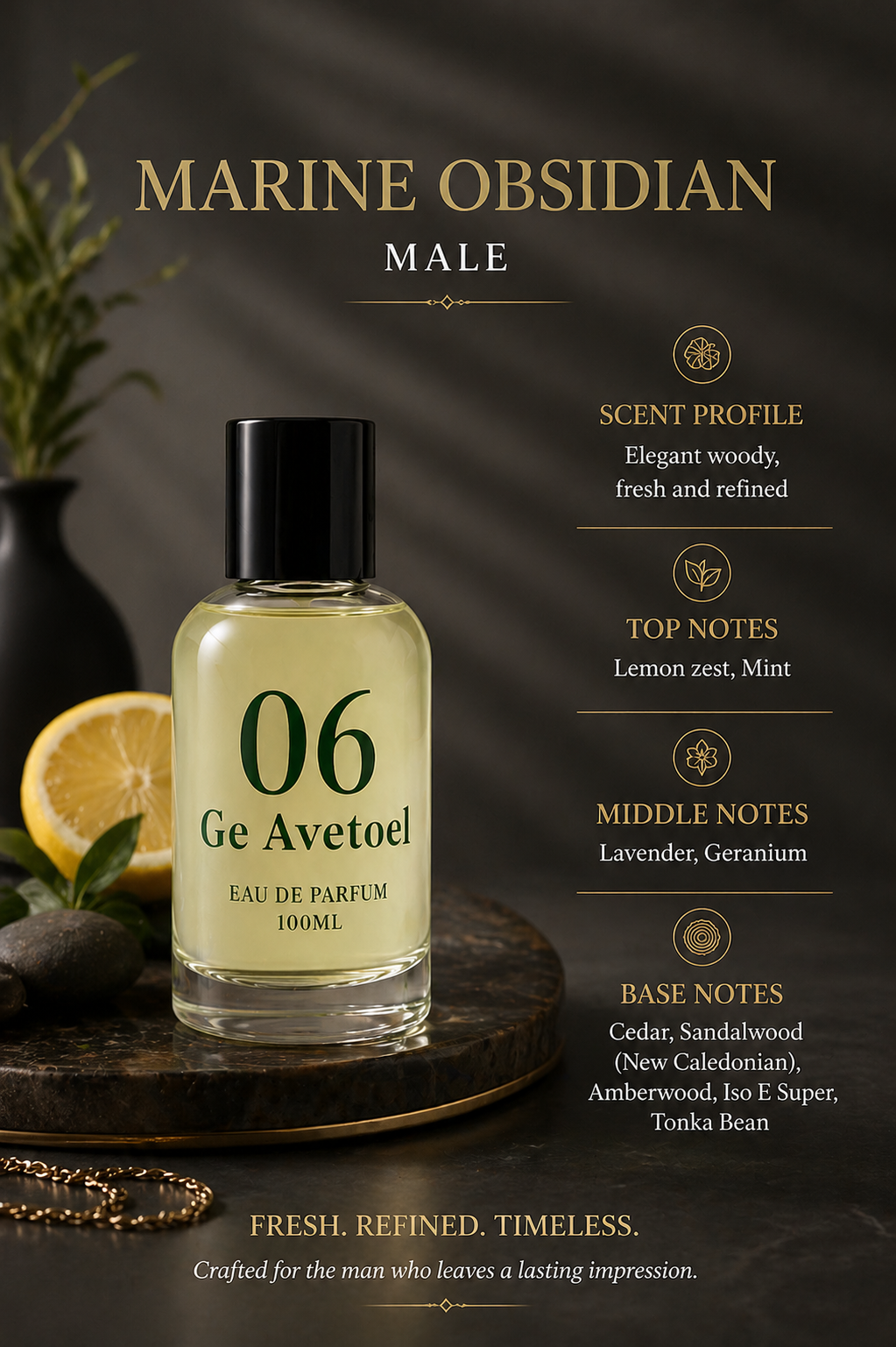 MARINE OBSIDIAN,  MALE (100 ML)